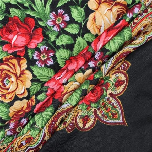 62"*62"Oversized Women's Traditional Retro Scarf Wrap Tassel Fringes - Picture 3 of 5